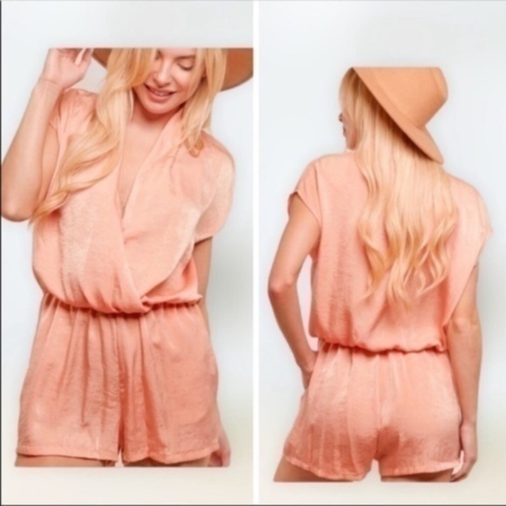 NWT Blush Shimmery Pocketed Romper